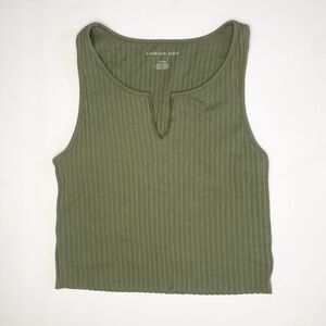 3 for 20 American Eagle Tank Olive Green V Neck Cropped Tank | Small | AE